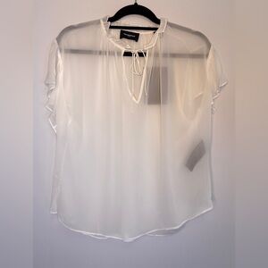The Kooples Sheer White Blouse